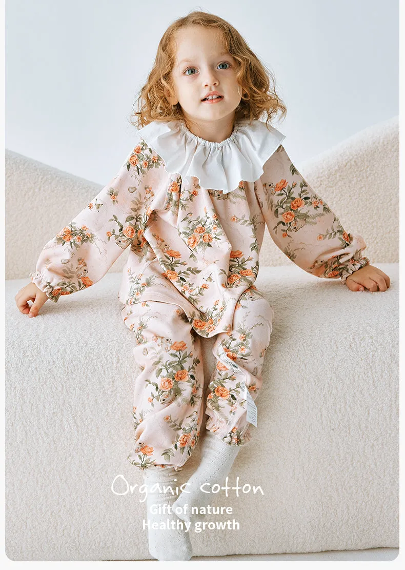 Girls' Squirrel Floral Long Sleeve Loungewear