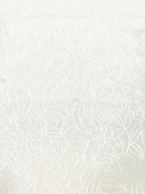 Grab Bag - Brocade 56-inches Wide Soft Warm White 1.5-Yard and 1.75-Yard Pieces Left!