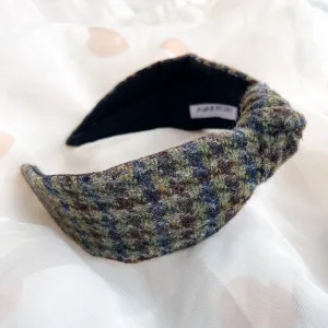 Green Tweed Knot Headband