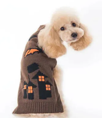 Halloween Pumpkin Sweater Dog Clothes