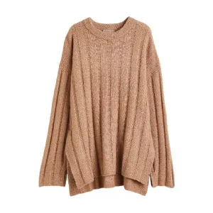 H&M Oversized Rib-knit sweater, beige