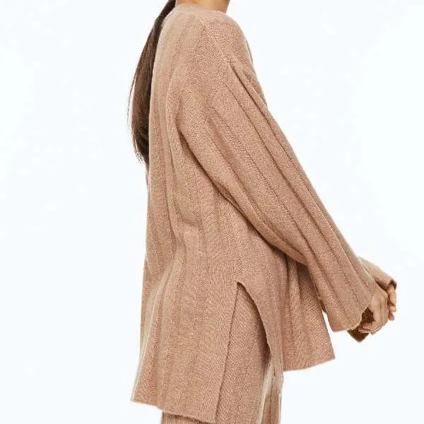 H&M Oversized Rib-knit sweater, beige