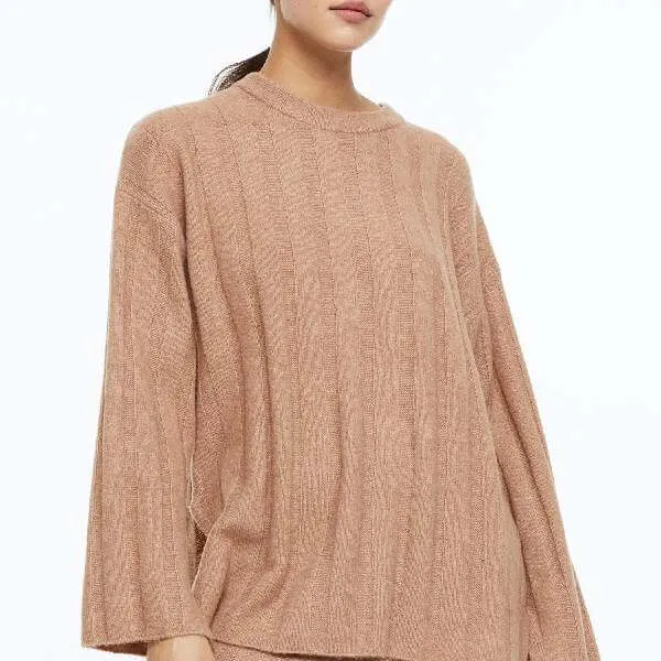 H&M Oversized Rib-knit sweater, beige