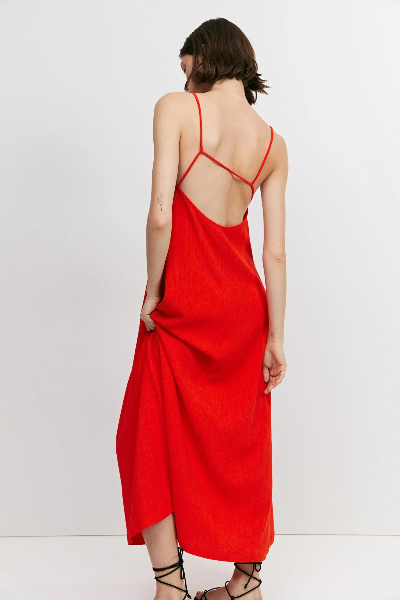 H&M Textured Slip dress, red