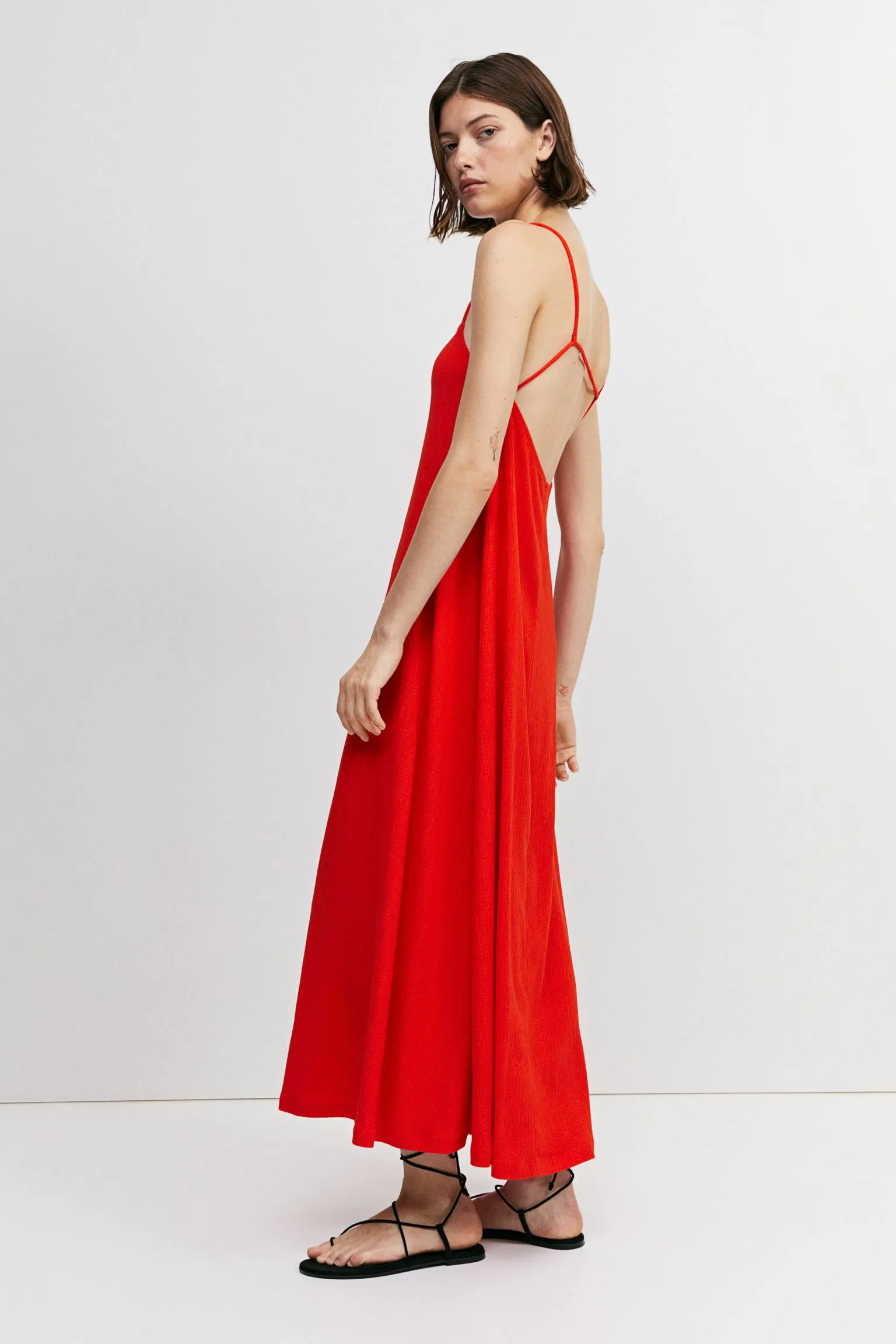 H&M Textured Slip dress, red