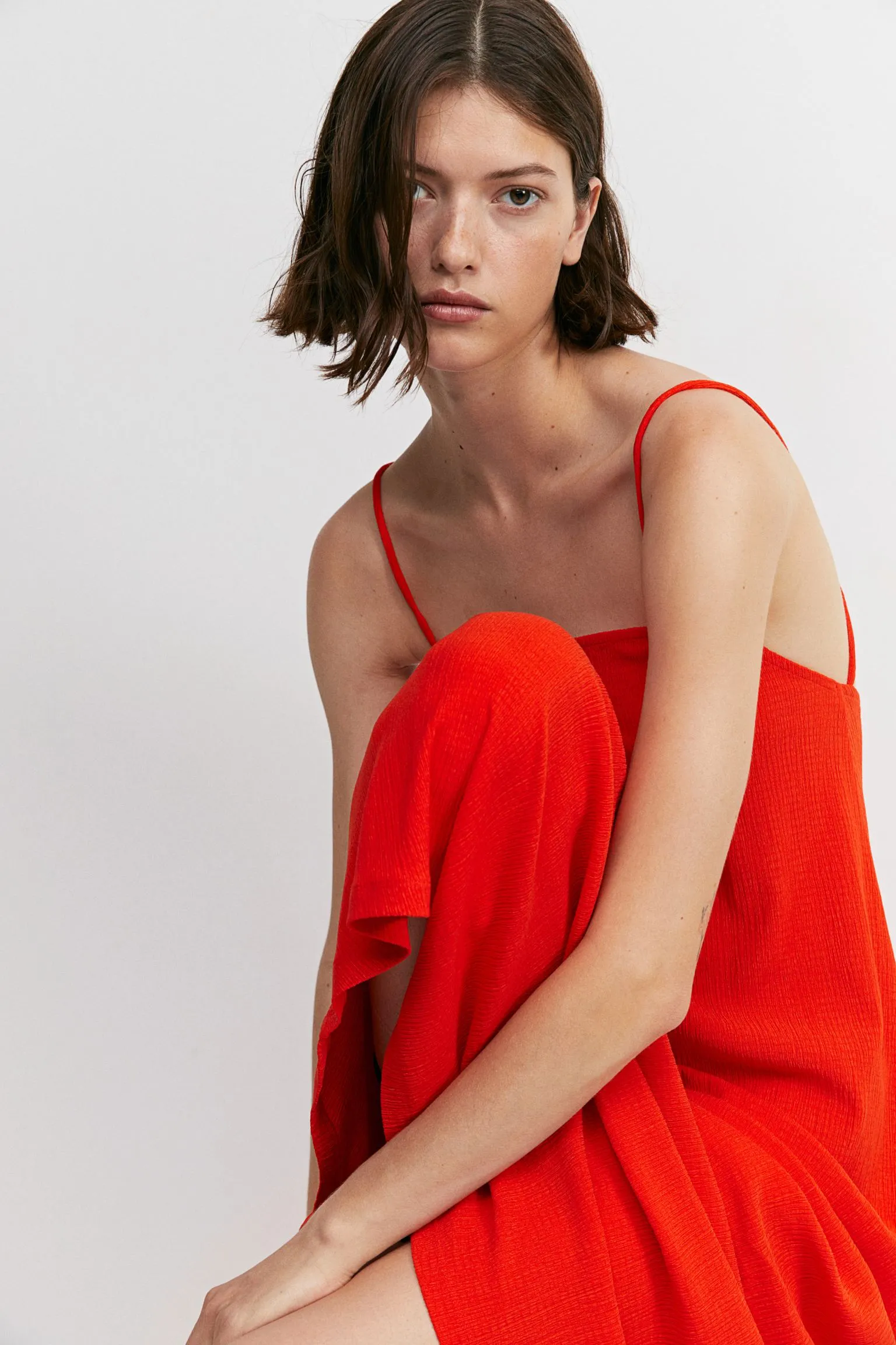 H&M Textured Slip dress, red