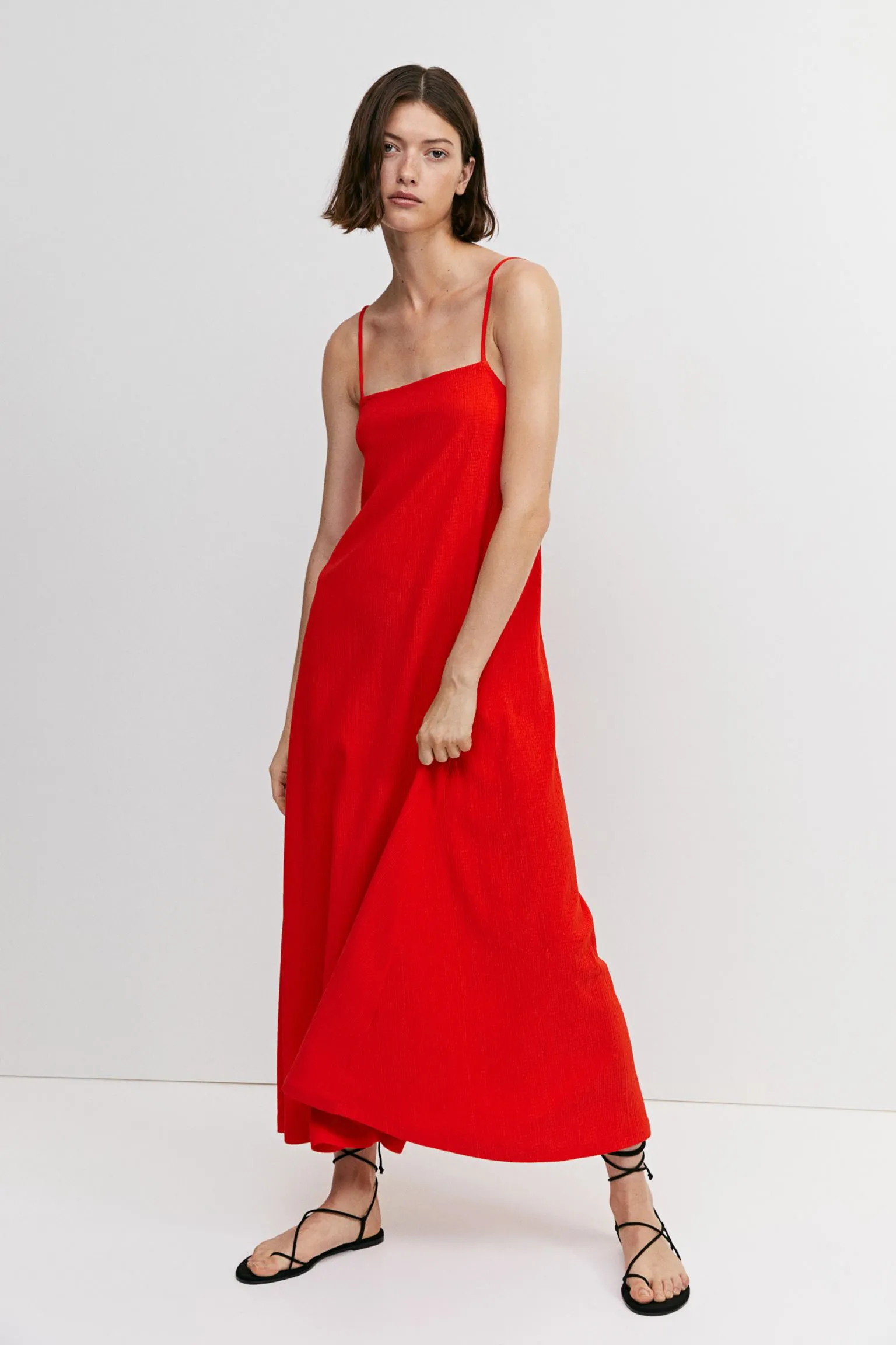 H&M Textured Slip dress, red