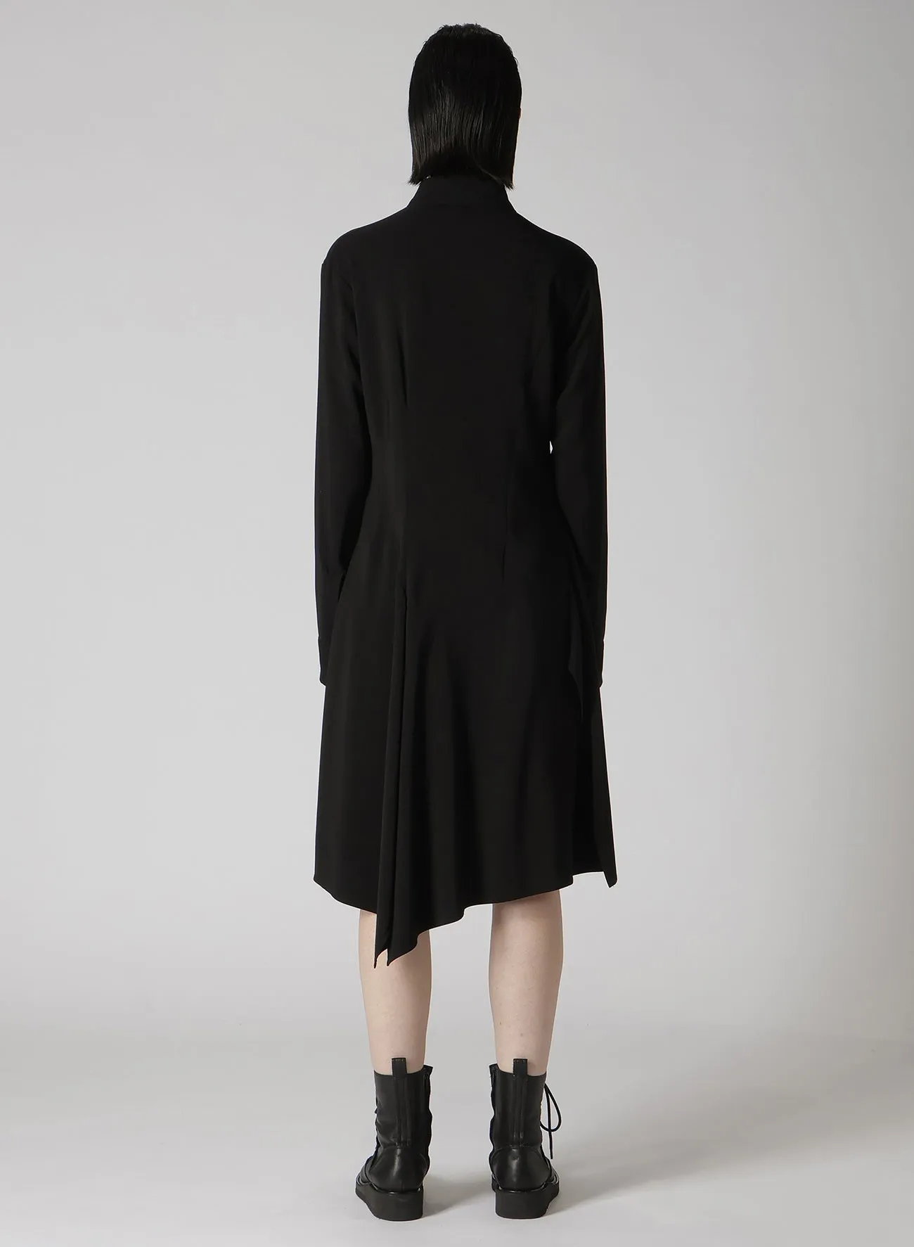 HARD TWISTED GABARDINE DRAPE SHIRT DRESS