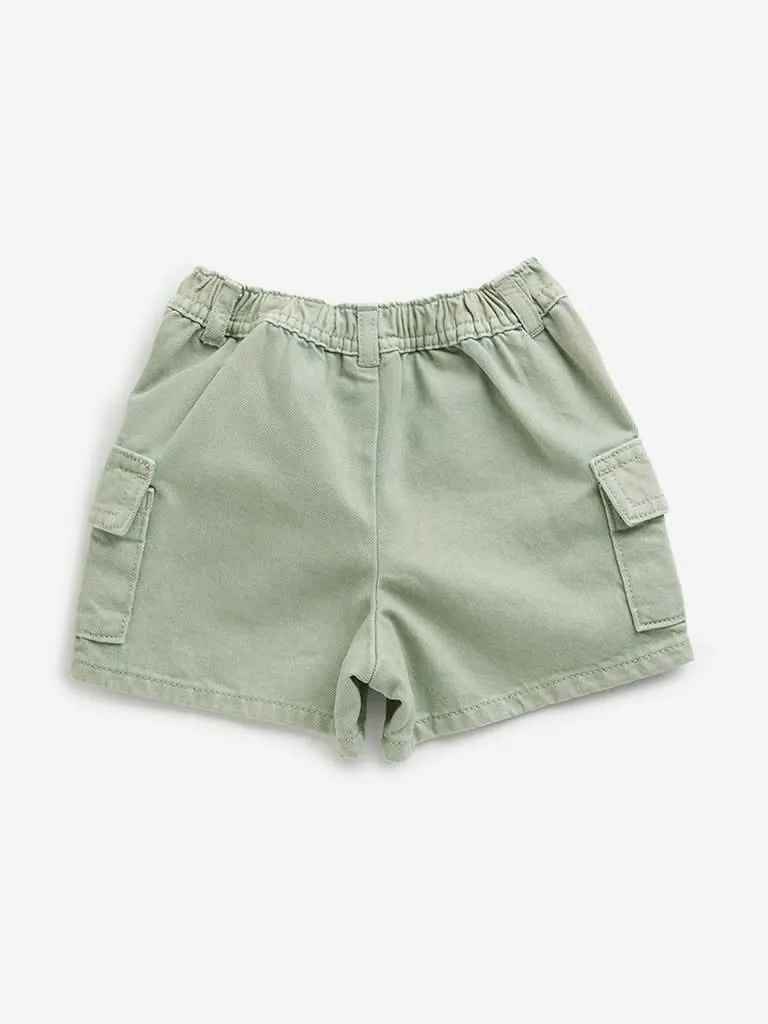 HOP Kids Sage Cargo-Style Mid Rise Shorts