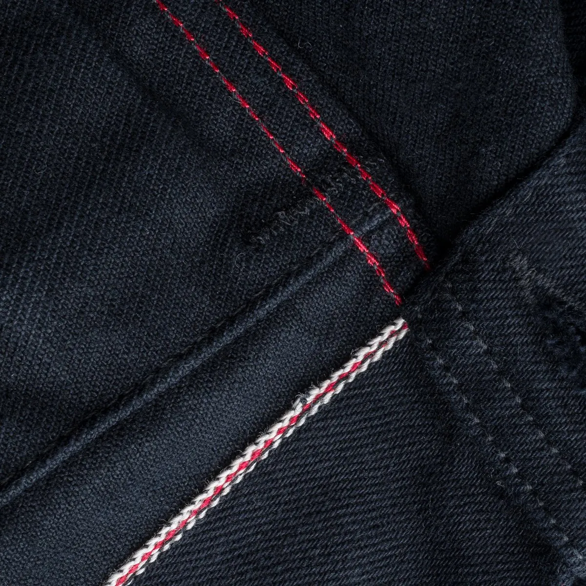 Iron Heart IHJ-132-BLK 14oz Selvedge Denim Modified Type III Jacket - Superblack