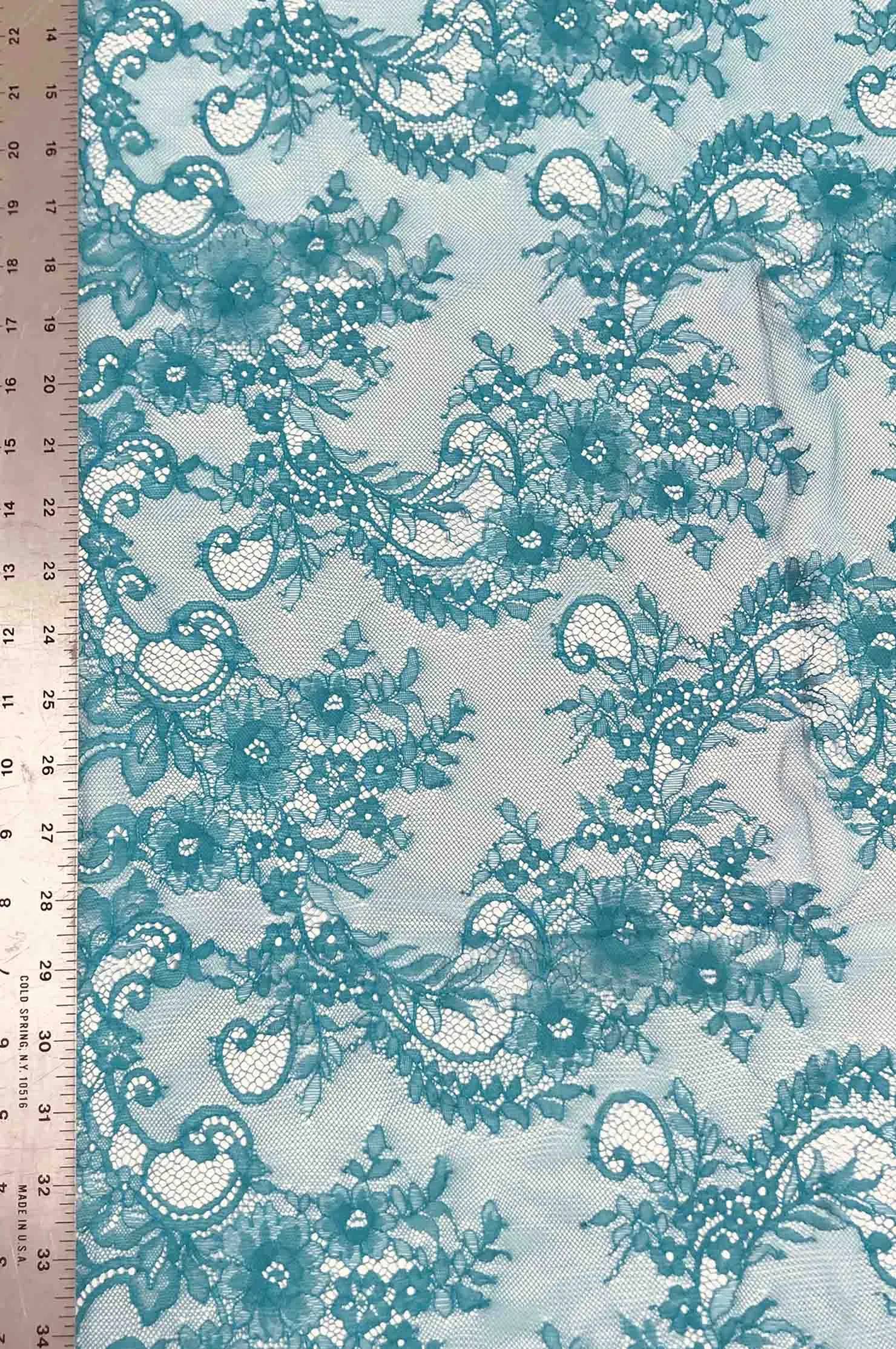 Lake Blue French Plain Lace FLP-004/73 Fabric