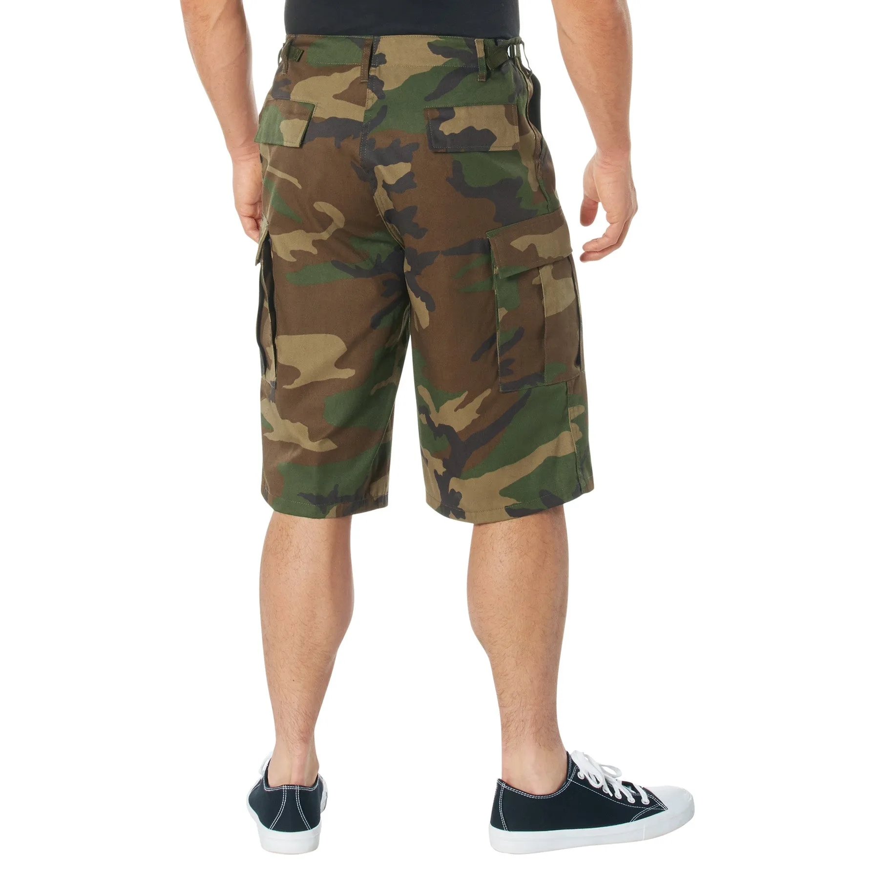 Long Length Camo BDU Shorts- Woodland Camo