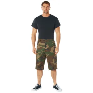 Long Length Camo BDU Shorts- Woodland Camo