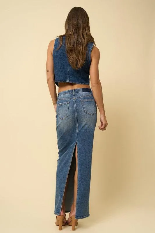 Long Maxi Denim Skirt