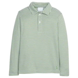 Long Sleeve Polo - Watercress Stripe