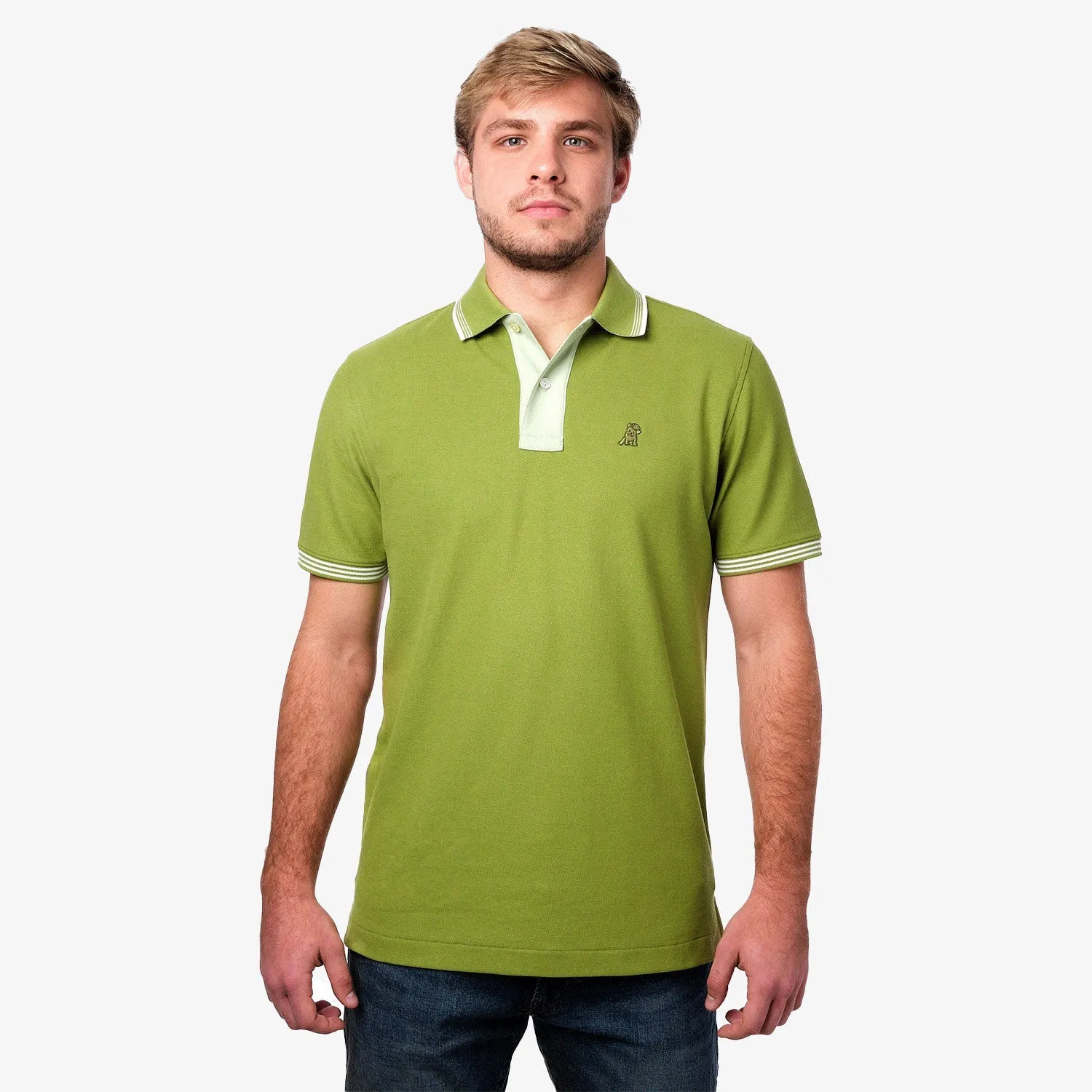 Men's Contrast Placket Polo Shirt