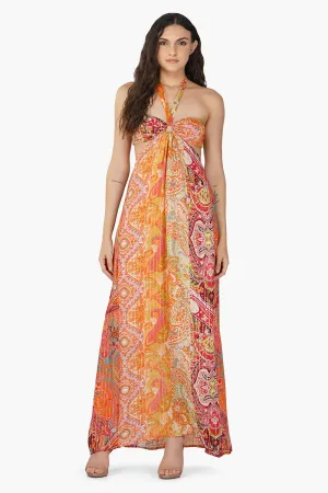 Multi Palm Paisley Maxi Dress