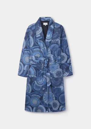 Navy Microscopic Flora Dressing Gown - Made with Liberty Fabric