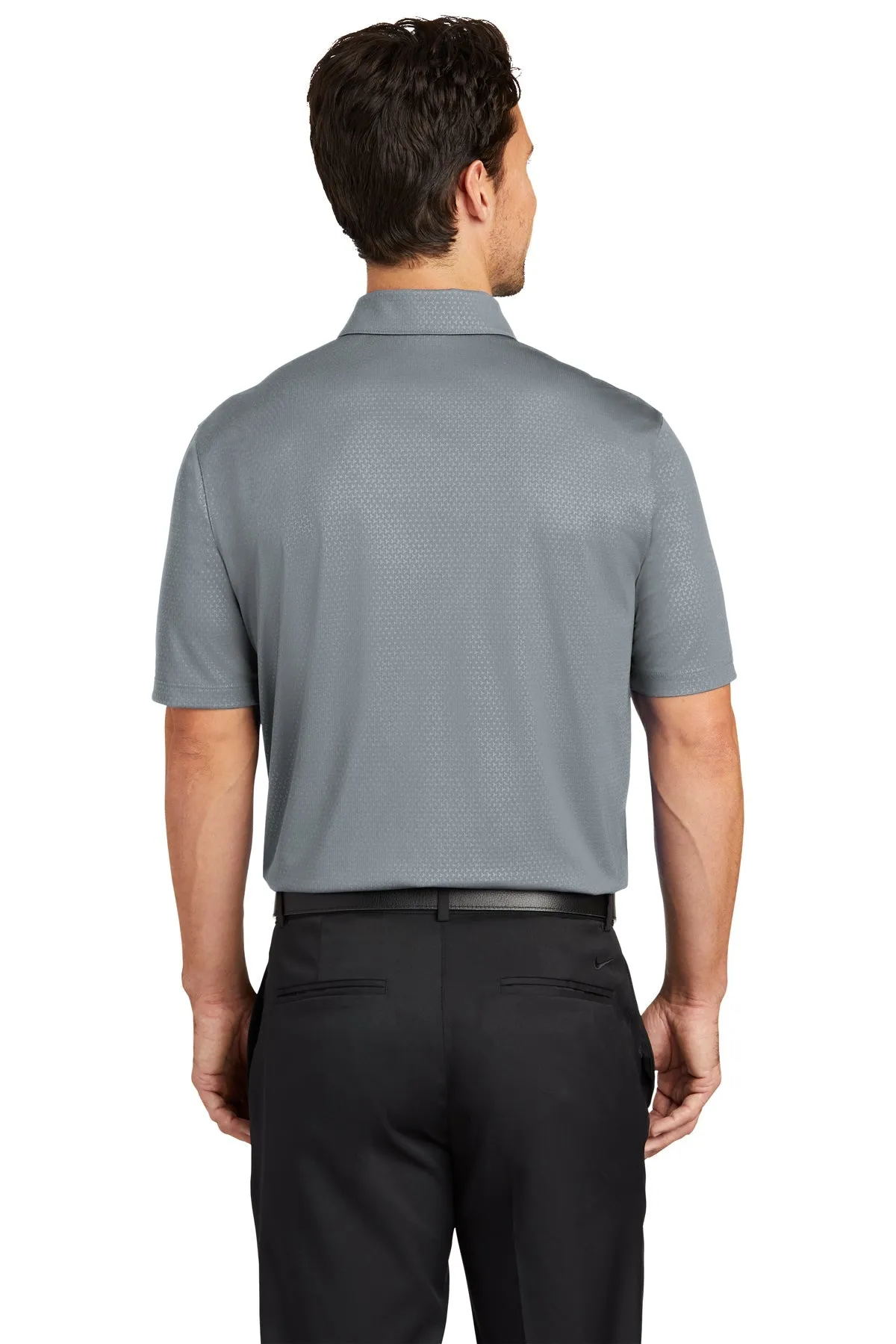 Nike Dri-FIT Embossed Tri-Blade Custom Polos, Cool Grey