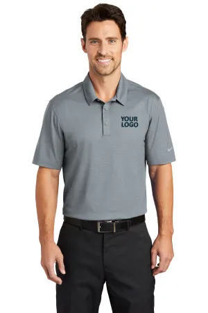 Nike Dri-FIT Embossed Tri-Blade Custom Polos, Cool Grey