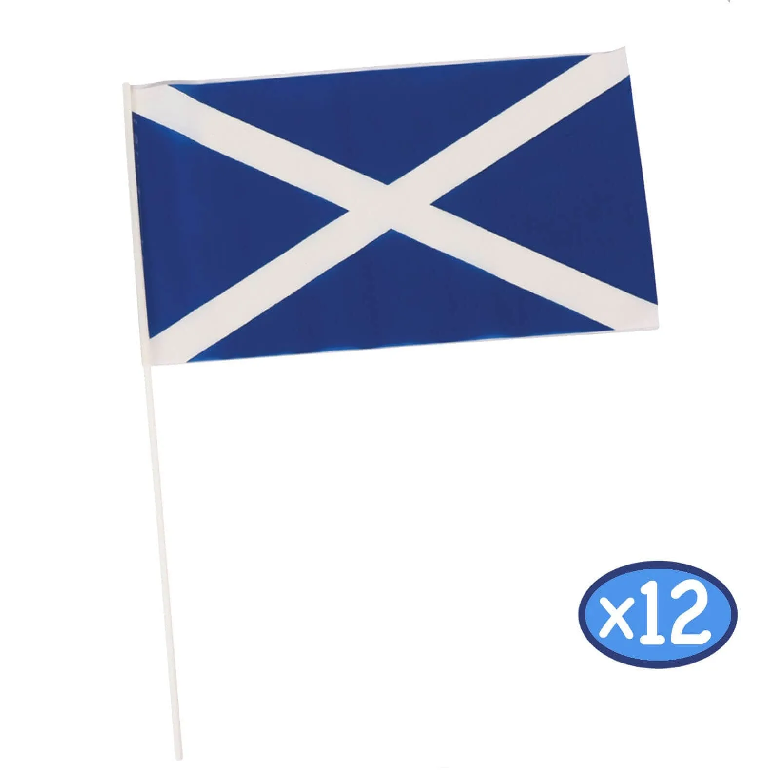 Pack of 12 Hand Flags 30x17cm National Sports Royal Street Party