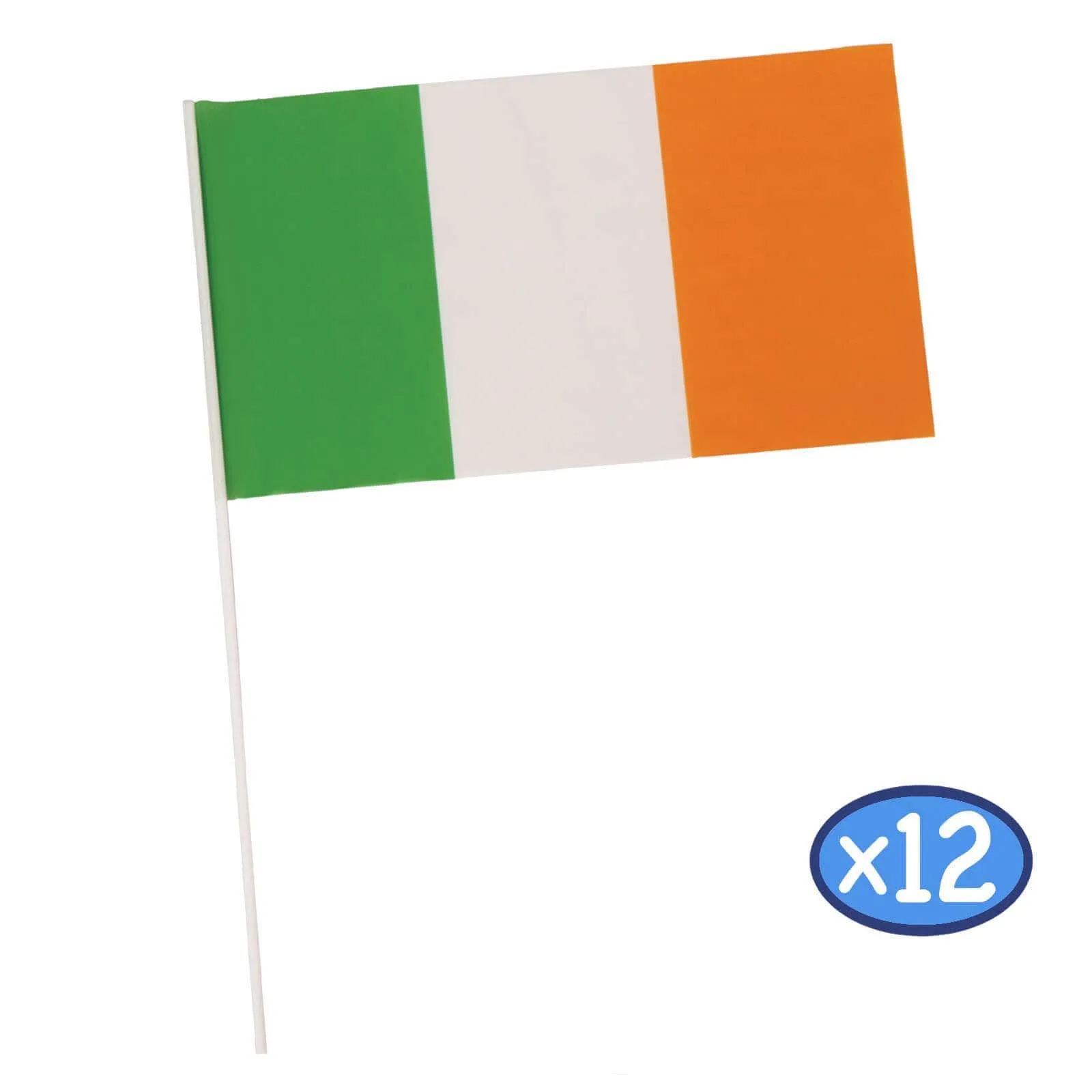 Pack of 12 Hand Flags 30x17cm National Sports Royal Street Party