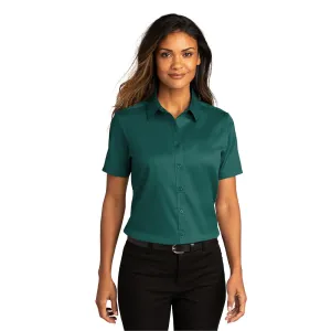 Port Authority® Women's Short Sleeve SuperPro React ™ Twill Shirt - Marine Green