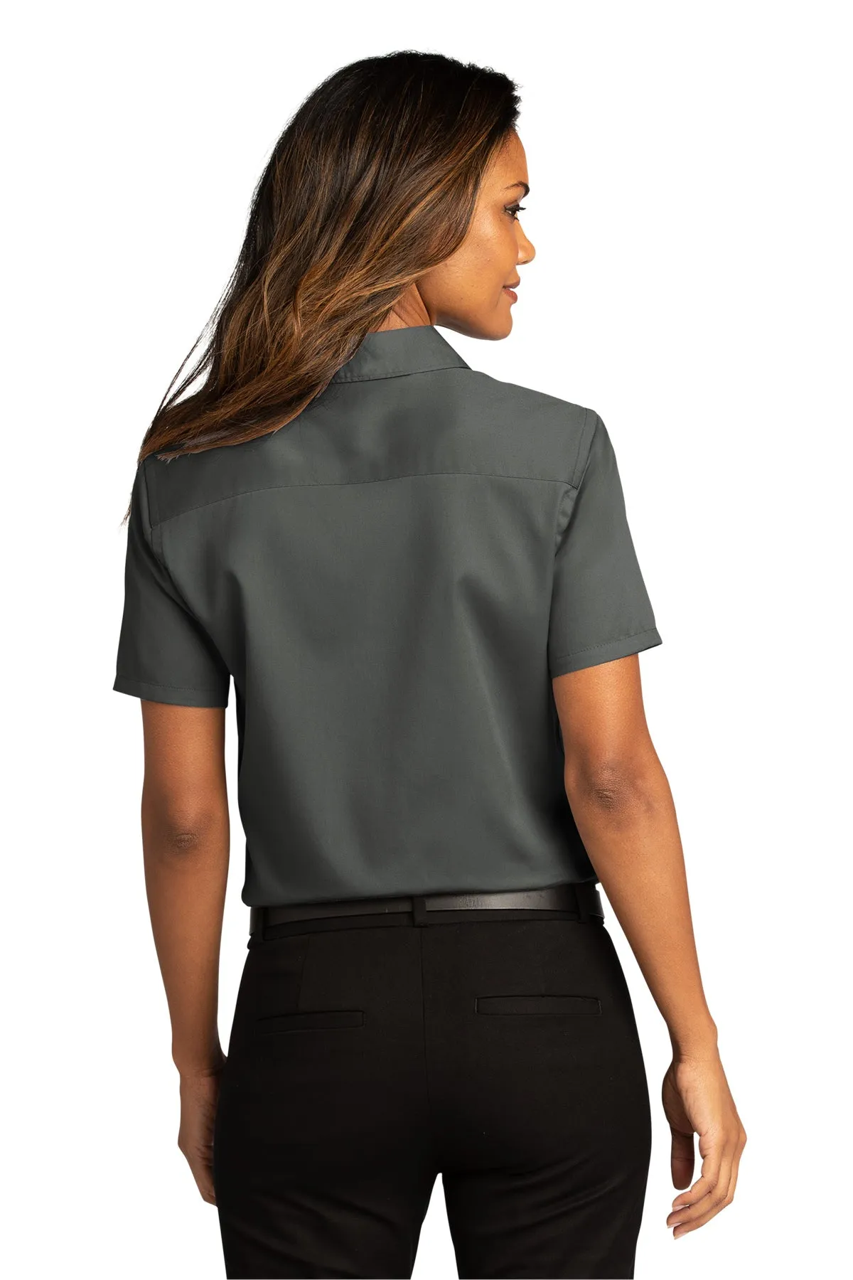 Port Authority® Women's Short Sleeve SuperPro React ™ Twill Shirt - Storm Grey