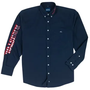 Resistol Men's Navy USA Logo Embroidered Western Shirt