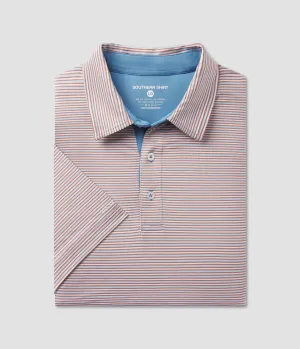 Scoreboard Stripe Polo - Smoke Blue