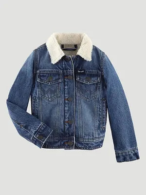 Sherpa Lined Denim Jacket- Girls