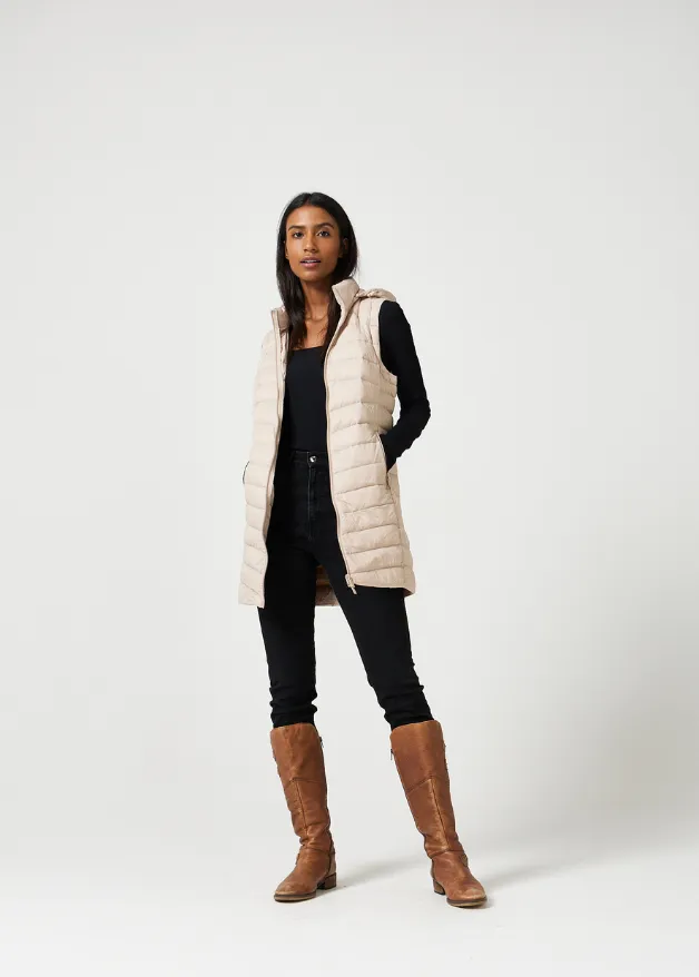 Stone Longline Duck Down Puffer Vest