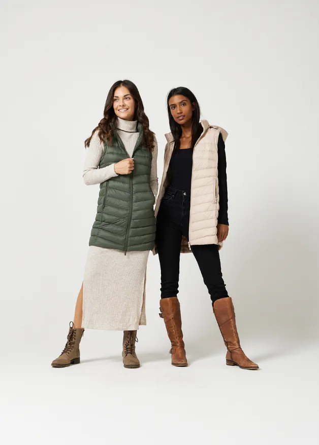 Stone Longline Duck Down Puffer Vest