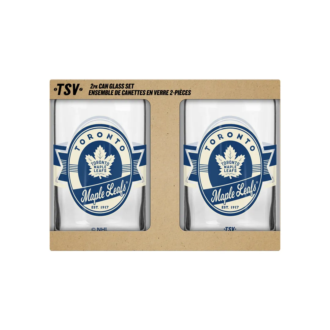 The Sports Vault 16 oz NHL Toronto Maple Leafs 2-Pack Glass Set