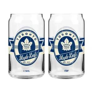 The Sports Vault 16 oz NHL Toronto Maple Leafs 2-Pack Glass Set