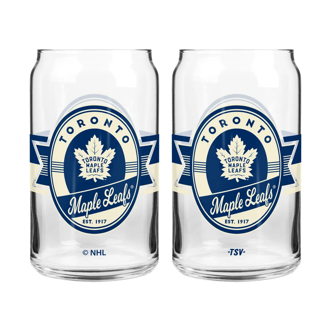 The Sports Vault 16 oz NHL Toronto Maple Leafs 2-Pack Glass Set