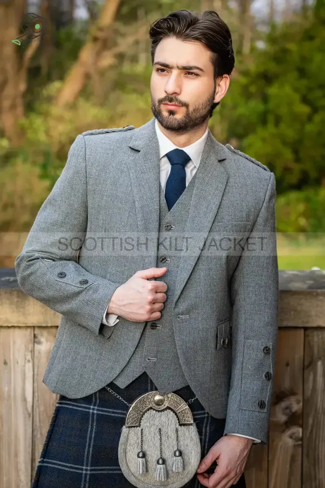 TWEED KILT OUTFIT IN SILVER ARROCHAR