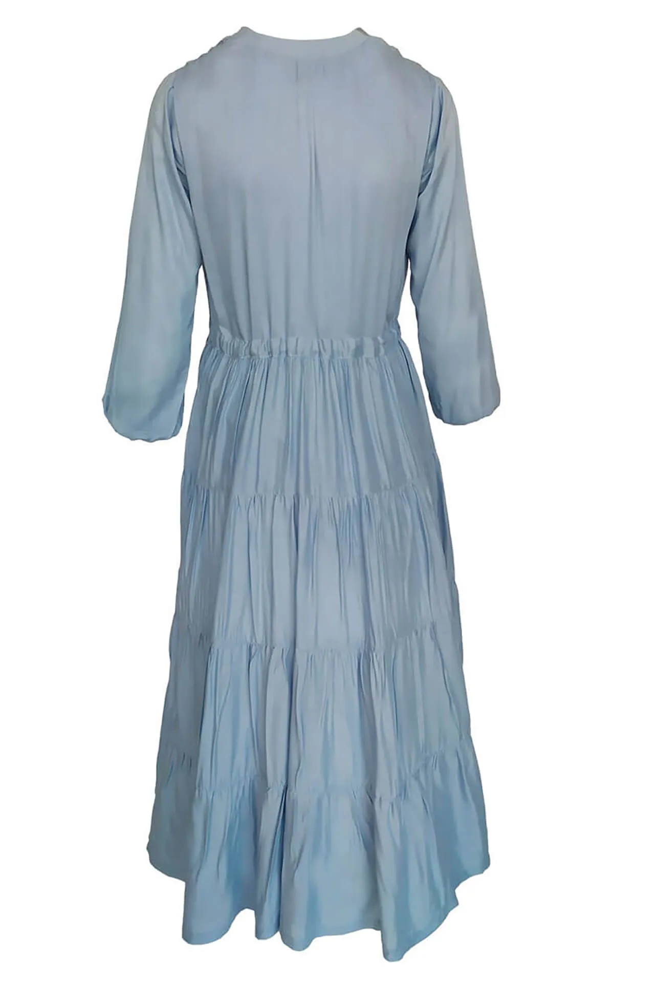 Voile Viscose Maxi Dress Blue