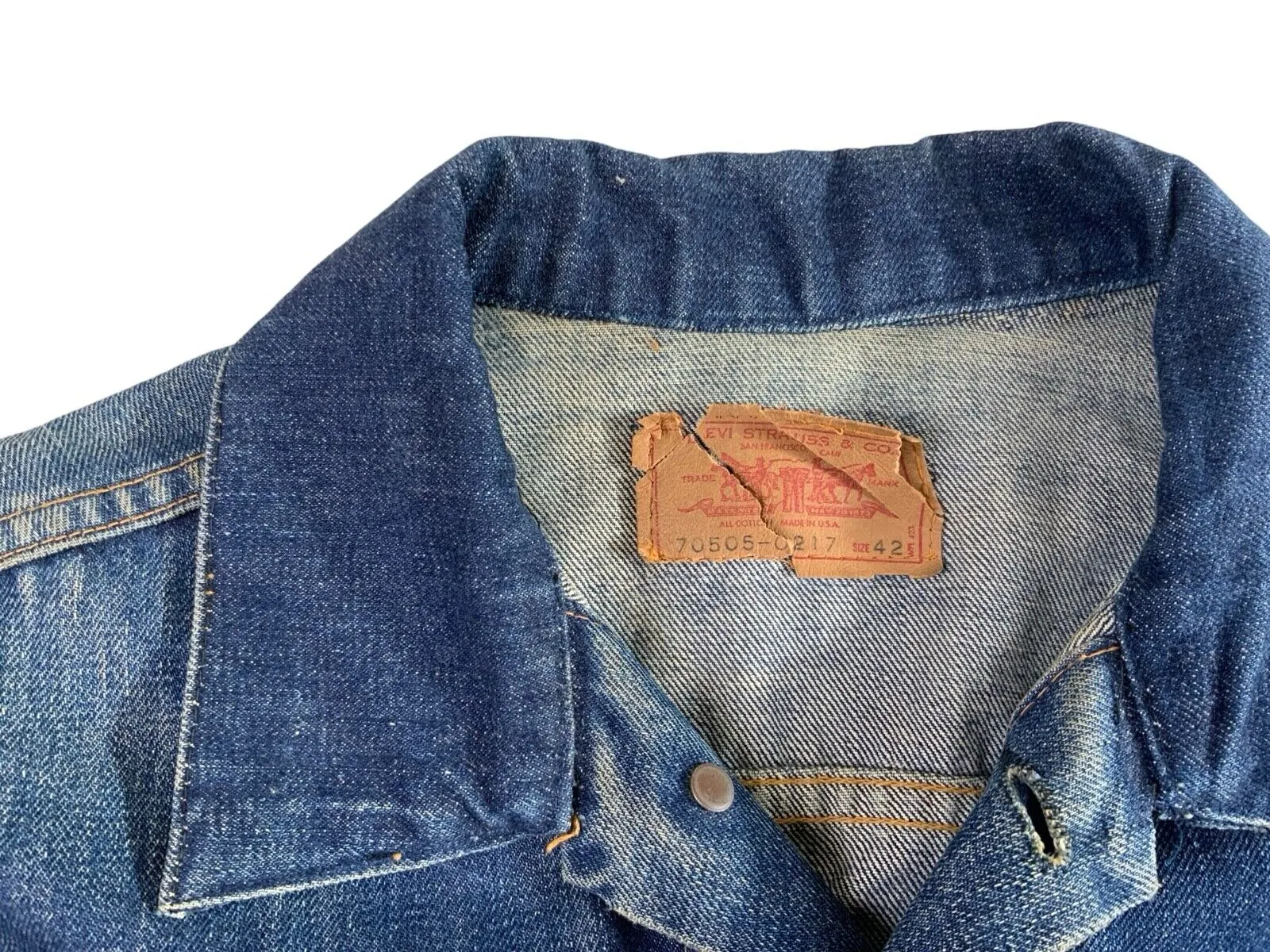 VTG ORIGINAL 1960s USA 1968-69 LEVIS BIG E TYPE 3 TRUCKER DENIM JACKET VGC S 39”