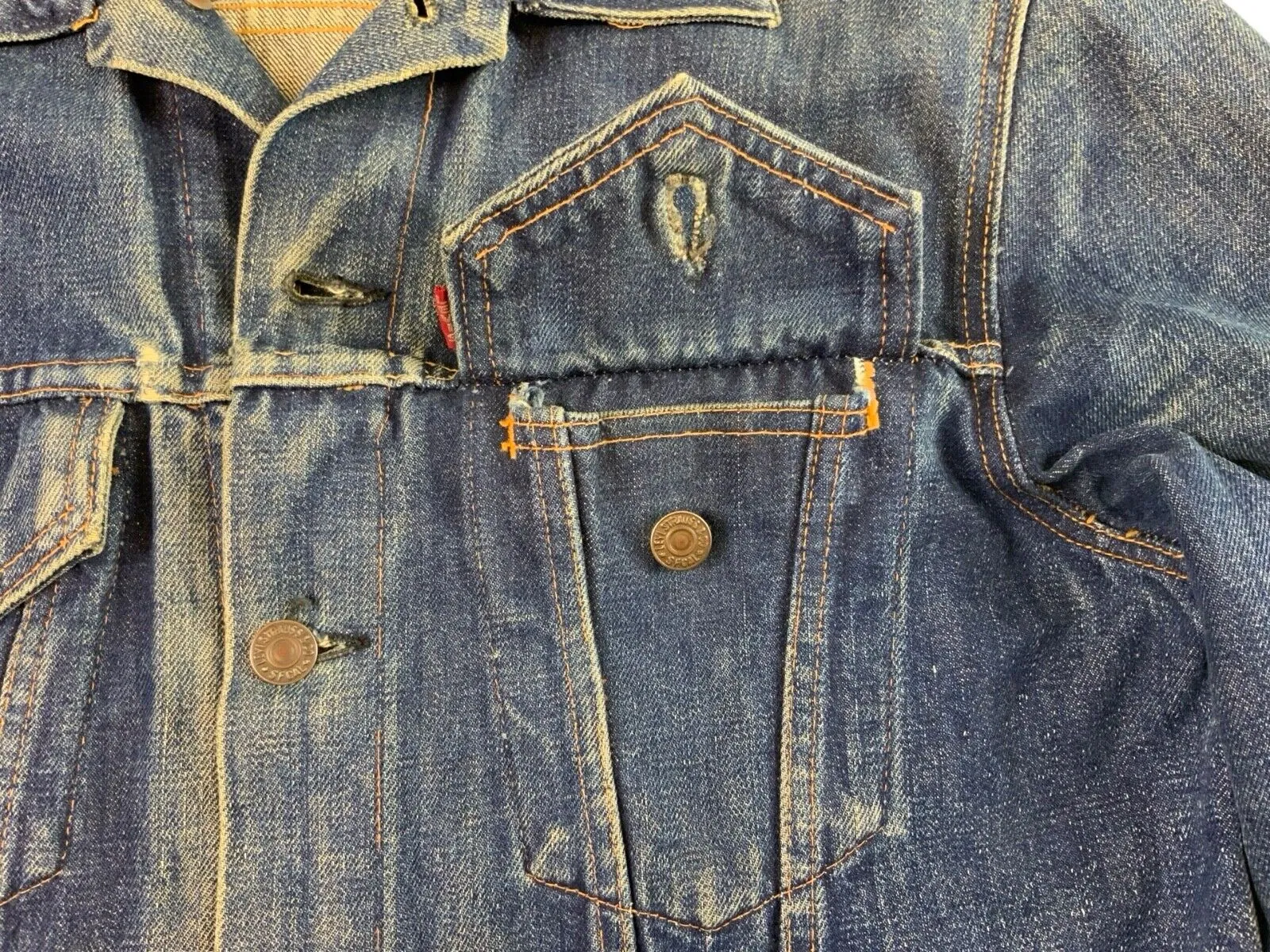 VTG ORIGINAL 1960s USA 1968-69 LEVIS BIG E TYPE 3 TRUCKER DENIM JACKET VGC S 39”