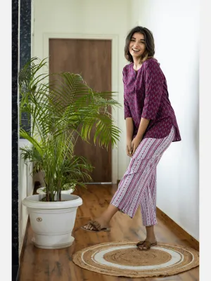 Wine Cotton Loungewear