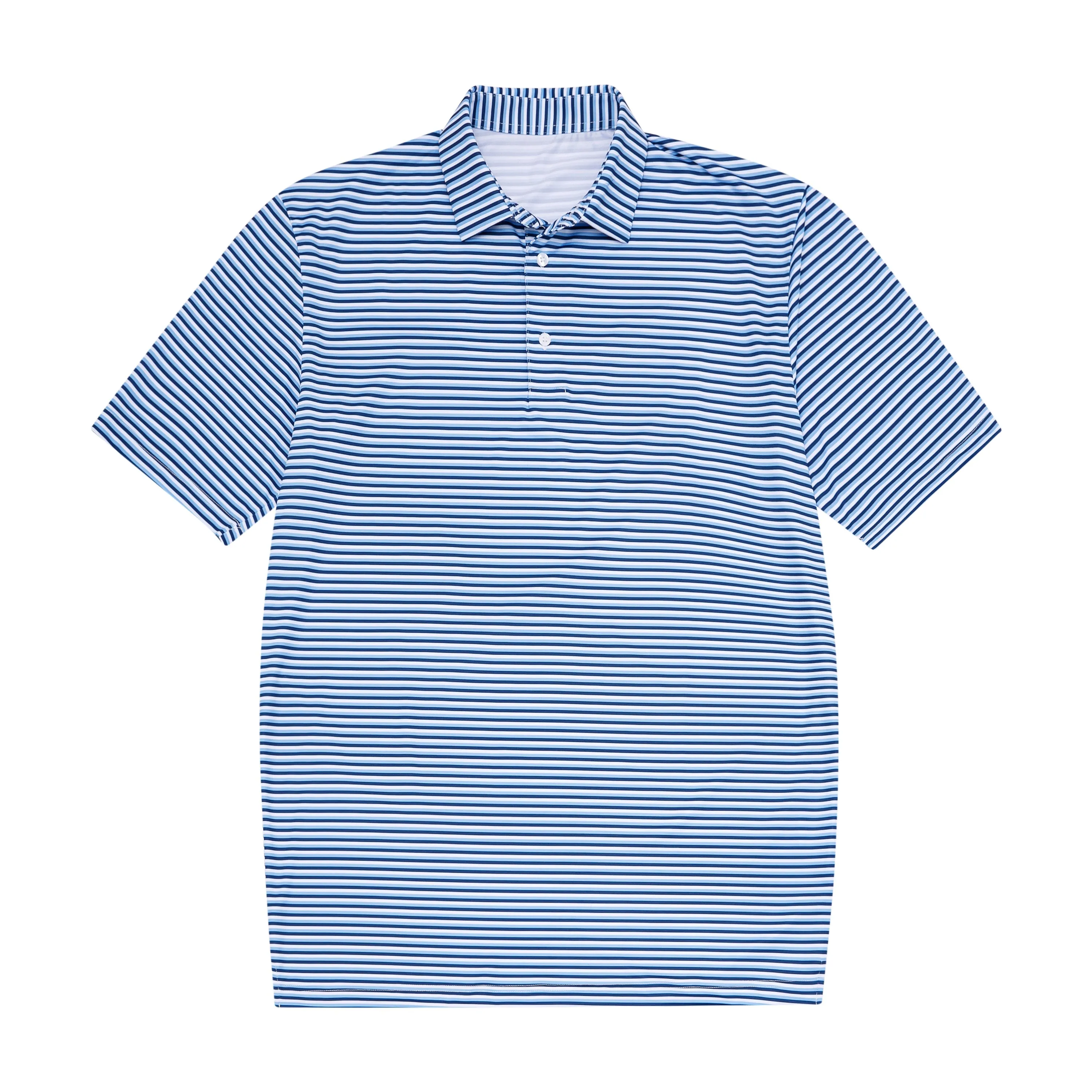 Youth Navy Blue, light blue & White Stripe Polo